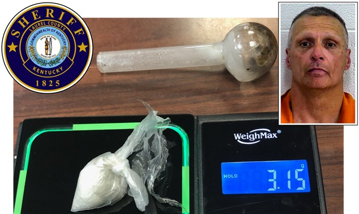 ClayCoNews - Suspected Methamphetamine Seized by Deputies during Investigation of a Vehicle and it's Occupant off US 25 in Laurel County, Kentucky - Contraband - Roger Fuston
