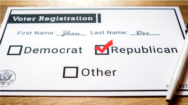 Voter registration card Republican