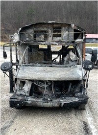 School bus burned Clay Co