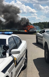 Car in flames