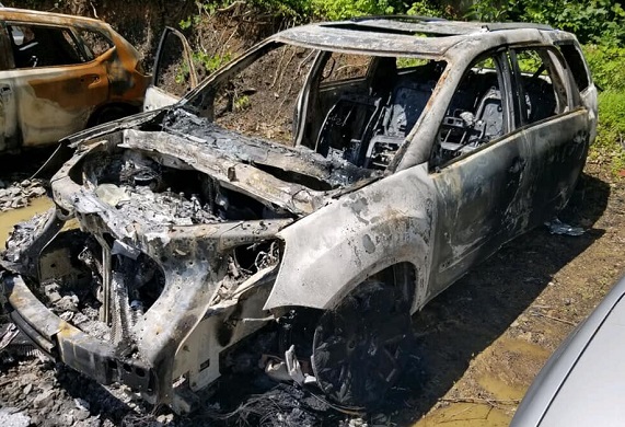 Burned car