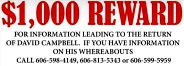 Reward offer D. Campbell 