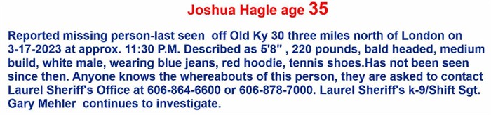 Joshua Hagle missing 700