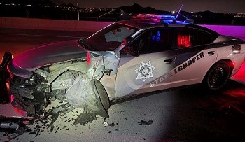 AZDPS Cruiser struck by wrong-way driver on Lone Mountain Parkway near Peoria, AZ 
