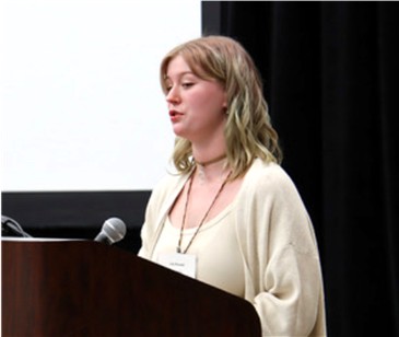 Lily Russell, a student at Ignite Institute (Boone County), speaks at the 2024 Educators Rising Kentucky State Conference. (Joe Ragusa, KY Dept. of Edu., 03/06/24) images3/NEWS_PICS/Lily_Russell.jpg: https://www.clayconews.com/